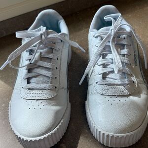 Puma Carina White Lace-Up Sneakers
